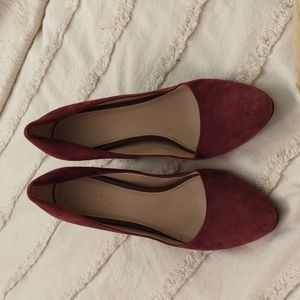 Cole Haan Burgundy Suede Heels